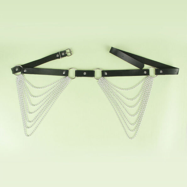 SUBBLIME - CHAÎNE CUIR CEINTURE NOIRE TAILLE UNIQUE-SUBBLIME FETISH-sextoys-lingerie-bdsm-hygiène-sexshop