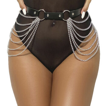 SUBBLIME - CHAÎNE CUIR CEINTURE NOIRE TAILLE UNIQUE-SUBBLIME FETISH-sextoys-lingerie-bdsm-hygiène-sexshop