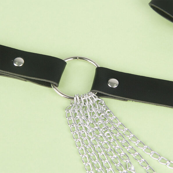 SUBBLIME - CHAÎNE CUIR CEINTURE NOIRE TAILLE UNIQUE-SUBBLIME FETISH-sextoys-lingerie-bdsm-hygiène-sexshop