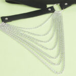 SUBBLIME – CHAÎNE CUIR CEINTURE NOIRE TAILLE UNIQUE