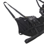 SUBBLIME – ENSEMBLE 3 PIÈCES SOUTIEN-GORGE + STRING + JARRETIÈRE DENTELLE NOIR S/M