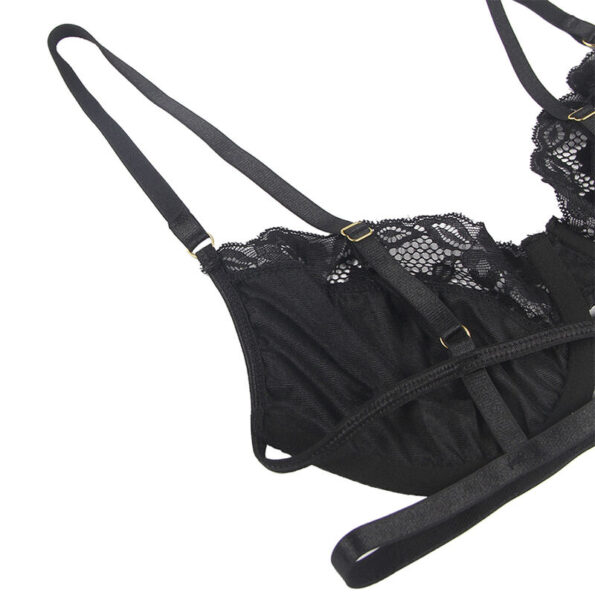 SUBBLIME - ENSEMBLE 3 PIÈCES SOUTIEN-GORGE + STRING + JARRETIÈRE DENTELLE NOIR S/M-SUBBLIME SETS-sextoys-lingerie-bdsm-hygiène-sexshop