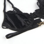 SUBBLIME – ENSEMBLE 3 PIÈCES SOUTIEN-GORGE + STRING + JARRETIÈRE DENTELLE NOIR S/M