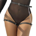 SUBBLIME - HARNAIS CEINTURE CUIR NOIR TAILLE UNIQUE-SUBBLIME FETISH-sextoys-lingerie-bdsm-hygiène-sexshop