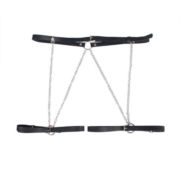 SUBBLIME - HARNAIS CEINTURE CUIR NOIR TAILLE UNIQUE-SUBBLIME FETISH-sextoys-lingerie-bdsm-hygiène-sexshop