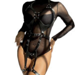 SUBBLIME – HARNAIS COMPLET AVEC BOUCLES EN CUIR NOIR TAILLE UNIQUE