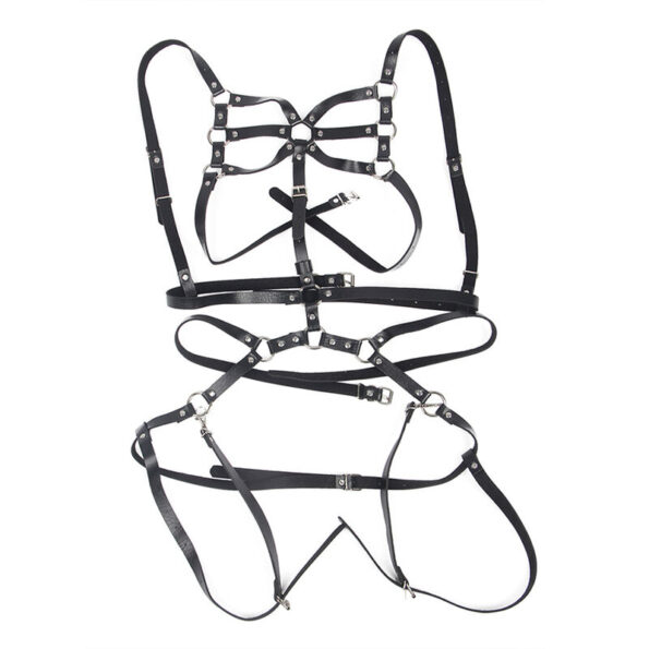 SUBBLIME - HARNAIS CORPS SANGLES AJUSTABLES CUIR NOIR TAILLE UNIQUE-SUBBLIME FETISH-sextoys-lingerie-bdsm-hygiène-sexshop