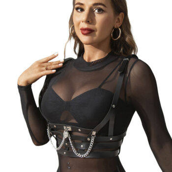 SUBBLIME - HARNAIS CORSET AVEC CHAÎNE DÉTAIL TAILLE UNIQUE-SUBBLIME FETISH-sextoys-lingerie-bdsm-hygiène-sexshop
