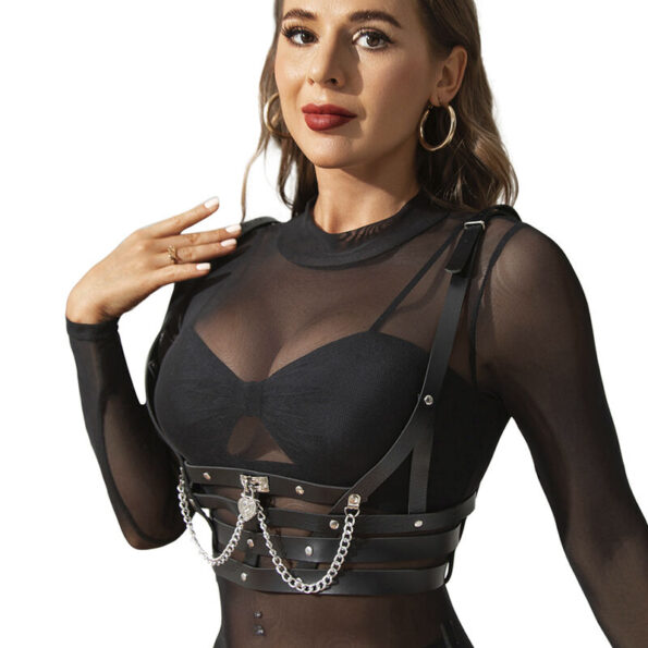 SUBBLIME - HARNAIS CORSET AVEC CHAÎNE DÉTAIL TAILLE UNIQUE-SUBBLIME FETISH-sextoys-lingerie-bdsm-hygiène-sexshop
