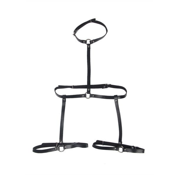 SUBBLIME - HARNAIS DE CORPS EN CUIR NOIR TAILLE UNIQUE-SUBBLIME FETISH-sextoys-lingerie-bdsm-hygiène-sexshop