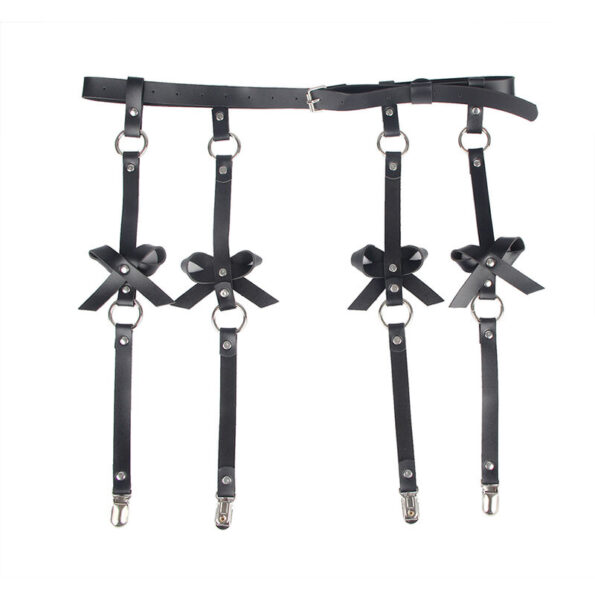 SUBBLIME - HARNAIS DE JAMBE CHAÎNE CUIR NOIR TAILLE UNIQUE-SUBBLIME FETISH-sextoys-lingerie-bdsm-hygiène-sexshop