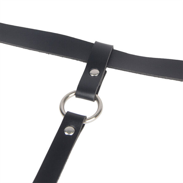 SUBBLIME - HARNAIS DE JAMBE CHAÎNE CUIR NOIR TAILLE UNIQUE-SUBBLIME FETISH-sextoys-lingerie-bdsm-hygiène-sexshop