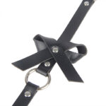 SUBBLIME – HARNAIS DE JAMBE CHAÎNE CUIR NOIR TAILLE UNIQUE