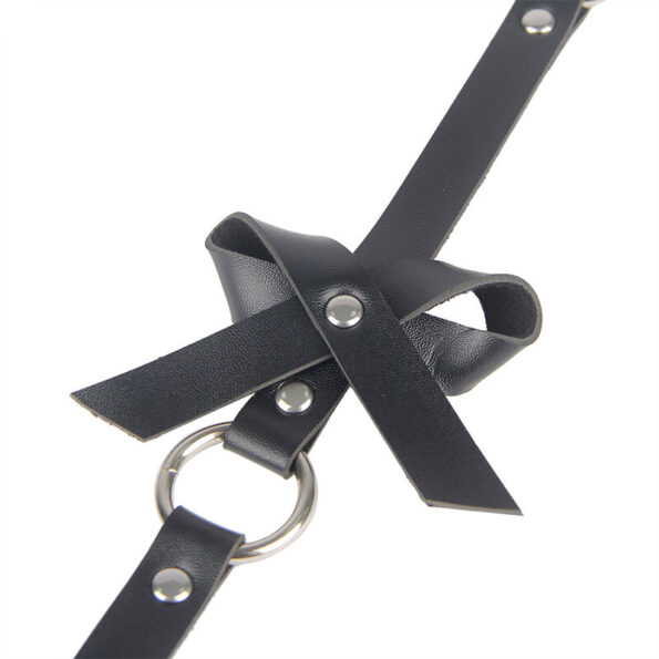 SUBBLIME - HARNAIS DE JAMBE CHAÎNE CUIR NOIR TAILLE UNIQUE-SUBBLIME FETISH-sextoys-lingerie-bdsm-hygiène-sexshop