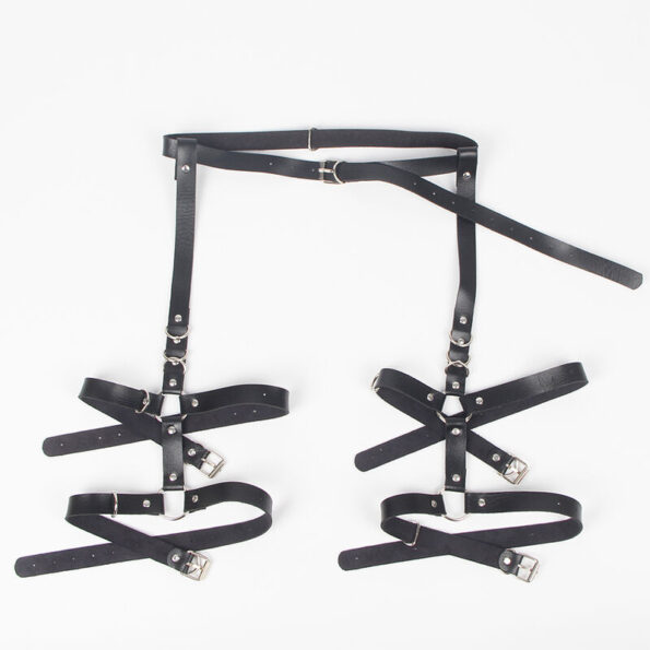 SUBBLIME - HARNAIS JARRETIÈRES AVEC ANNEAUX TAILLE UNIQUE-SUBBLIME FETISH-sextoys-lingerie-bdsm-hygiène-sexshop