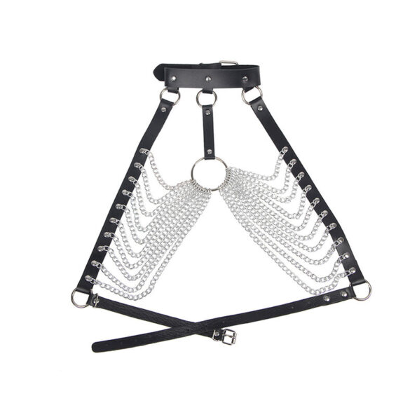 SUBBLIME - HARNAIS POITRINE AVEC GRANDES CHAÎNE S  ANNEAUX TAILLE UNIQUE-SUBBLIME FETISH-sextoys-lingerie-bdsm-hygiène-sexshop