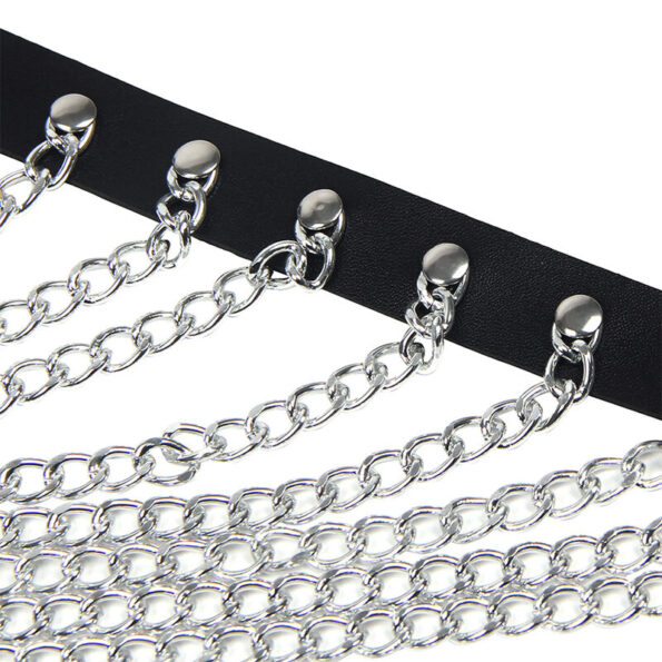SUBBLIME - HARNAIS POITRINE AVEC GRANDES CHAÎNE S  ANNEAUX TAILLE UNIQUE-SUBBLIME FETISH-sextoys-lingerie-bdsm-hygiène-sexshop