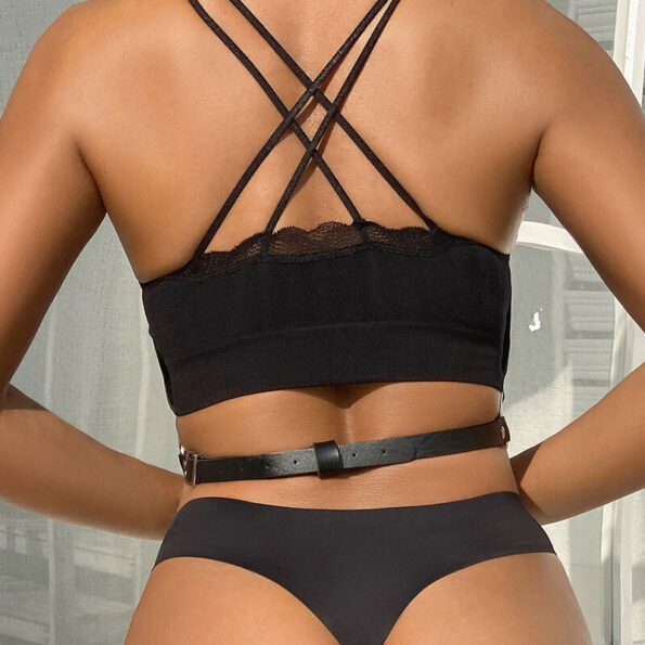 SUBBLIME - HARNAIS POITRINE CHAÎNE S EN CUIR NOIR TAILLE UNIQUE-SUBBLIME FETISH-sextoys-lingerie-bdsm-hygiène-sexshop