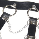 SUBBLIME – HARNAIS POITRINE CHAÎNE S EN CUIR NOIR TAILLE UNIQUE