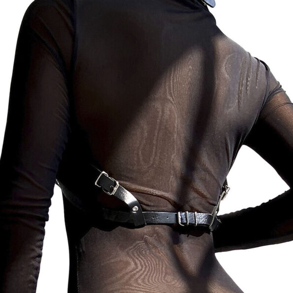 SUBBLIME - HARNAIS POITRINE EN CUIR NOIR TAILLE UNIQUE-SUBBLIME FETISH-sextoys-lingerie-bdsm-hygiène-sexshop