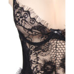 SUBBLIME – QUEEN PLUS DENTELLE FLORALE ET TEDDY NOIR  FRANGES