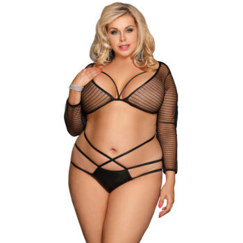 SUBBLIME - QUEEN PLUS ENSEMBLE TOP  STRAPPY ET CULOTTE-SUBBLIME QUEEN PLUS SIZE-sextoys-lingerie-bdsm-hygiène-sexshop