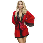 SUBBLIME - ROBE EN TISSU TRANSPARENT DÉTAIL DENTELLE ROUGE L/XL-SUBBLIME BABYDOLLS-sextoys-lingerie-bdsm-hygiène-sexshop
