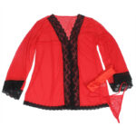 SUBBLIME – ROBE EN TISSU TRANSPARENT DÉTAIL DENTELLE ROUGE L/XL