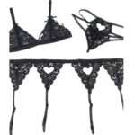 SUBBLIME – SET ENSEMBLE TROIS PIÈCES SOUTIEN-GORGE + PORTE-JARRETELLE + STRING S/M
