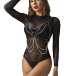 SUBBLIME - SOUTIEN-GORGE HARNAIS AVEC CHAÎNE DÉTAIL TAILLE UNIQUE-SUBBLIME FETISH-sextoys-lingerie-bdsm-hygiène-sexshop