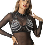 SUBBLIME – SOUTIEN-GORGE HARNAIS ET COLLIER AVEC CHAÎNE S TAILLE UNIQUE