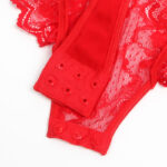 SUBBLIME – TEDDY AVEC JARRETIÈRE AVEC DÉTAIL DENTELLE ET BANDES ROUGE L/XL