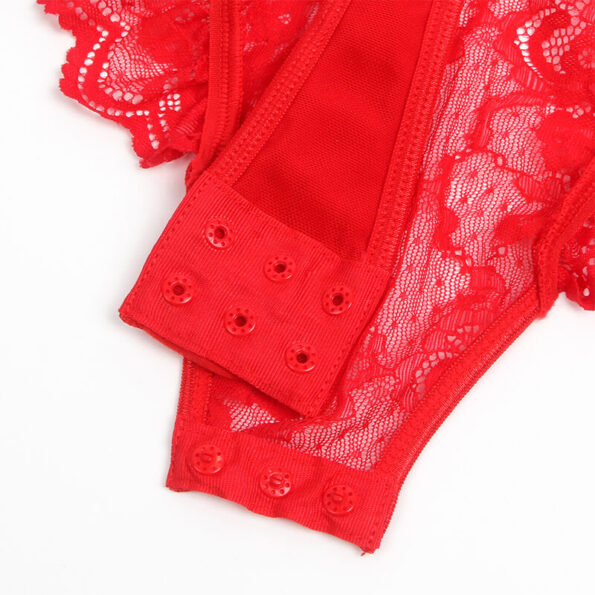 SUBBLIME - TEDDY AVEC JARRETIÈRE AVEC DÉTAIL DENTELLE ET BANDES ROUGE L/XL-SUBBLIME BODIES-sextoys-lingerie-bdsm-hygiène-sexshop