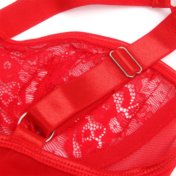 SUBBLIME - TEDDY AVEC JARRETIÈRE AVEC DÉTAIL DENTELLE ET BANDES ROUGE L/XL-SUBBLIME BODIES-sextoys-lingerie-bdsm-hygiène-sexshop