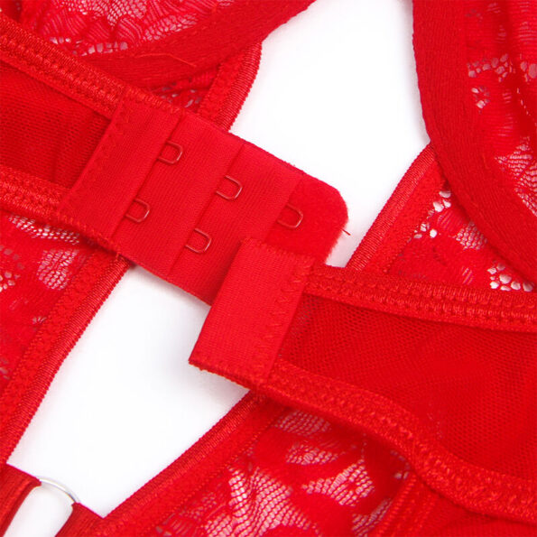 SUBBLIME - TEDDY AVEC JARRETIÈRE AVEC DÉTAIL DENTELLE ET BANDES ROUGE L/XL-SUBBLIME BODIES-sextoys-lingerie-bdsm-hygiène-sexshop
