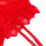 SUBBLIME – TEDDY AVEC JARRETIÈRE AVEC DÉTAIL DENTELLE ET BANDES ROUGE L/XL