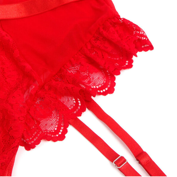 SUBBLIME - TEDDY AVEC JARRETIÈRE AVEC DÉTAIL DENTELLE ET BANDES ROUGE L/XL-SUBBLIME BODIES-sextoys-lingerie-bdsm-hygiène-sexshop