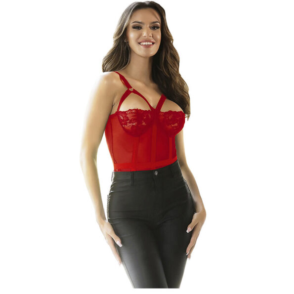 SUBBLIME - TEDDY AVEC JARRETIÈRE DÉTAIL POITRINE ROUGE L/XL-SUBBLIME BODIES-sextoys-lingerie-bdsm-hygiène-sexshop