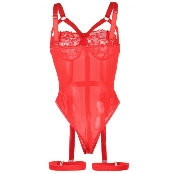 SUBBLIME - TEDDY AVEC JARRETIÈRE DÉTAIL POITRINE ROUGE L/XL-SUBBLIME BODIES-sextoys-lingerie-bdsm-hygiène-sexshop