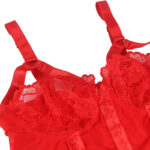 SUBBLIME – TEDDY AVEC JARRETIÈRE DÉTAIL POITRINE ROUGE L/XL
