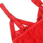 SUBBLIME – TEDDY AVEC JARRETIÈRE DÉTAIL POITRINE ROUGE L/XL