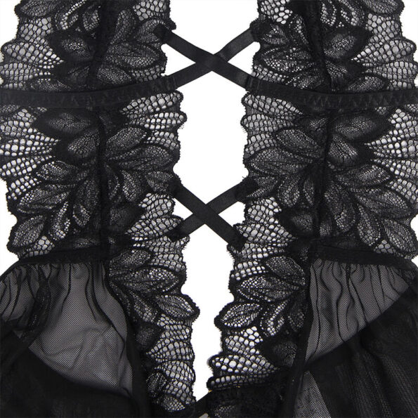 SUBBLIME - TEDDY HALTER NECK DOS NU DENTELLE NOIR L/XL-SUBBLIME BODIES-sextoys-lingerie-bdsm-hygiène-sexshop