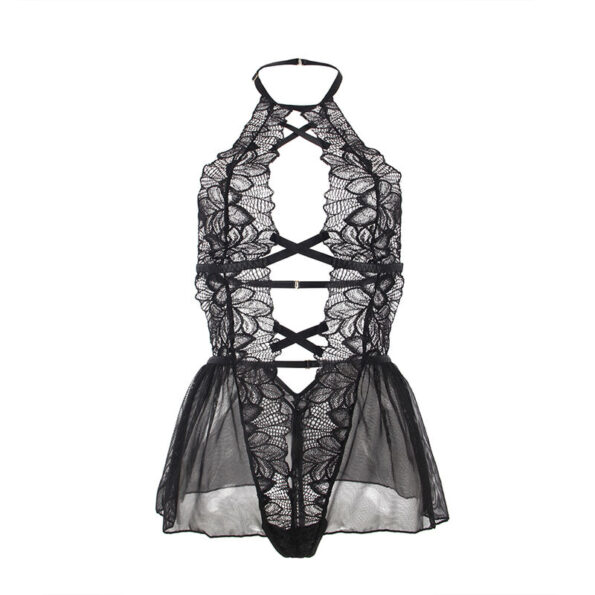 SUBBLIME - TEDDY HALTER NECK DOS NU DENTELLE NOIR S/M-SUBBLIME BODIES-sextoys-lingerie-bdsm-hygiène-sexshop