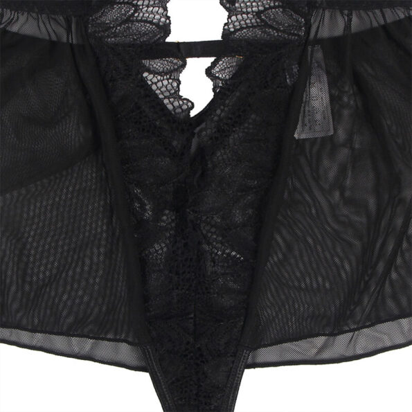 SUBBLIME - TEDDY HALTER NECK DOS NU DENTELLE NOIR S/M-SUBBLIME BODIES-sextoys-lingerie-bdsm-hygiène-sexshop