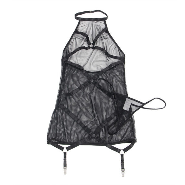 SUBLLIME - ROBE TRANSPARENTE  DOS LIQUIDE NOIR S/M-SUBBLIME DRESSES-sextoys-lingerie-bdsm-hygiène-sexshop