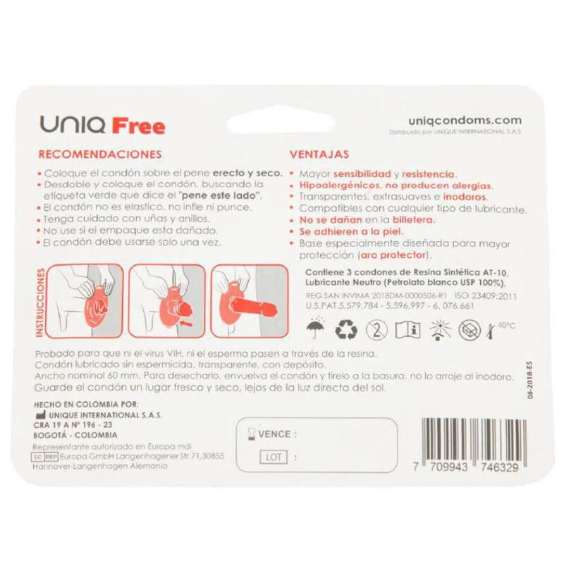 UNIQ - FREE PRÉSERVATIFS SANS LATEX AVEC ANNEAU DE PROTECTION 3 UNITÉS UNIQ - FREE PRÉSERVATIFS SANS LATEX AVEC ANNEAU DE PROTECTION 3 UNITÉS-UNIQ-sextoys-lingerie-bdsm-hygiène-sexshop