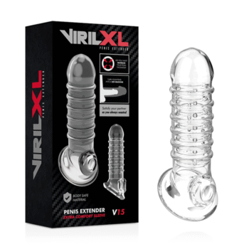 VIRILXL - EXTENSION DE PÉNIS ET GAINE V15 TRANSPARENTE-VIRILXL-sextoys-lingerie-bdsm-hygiène-sexshop