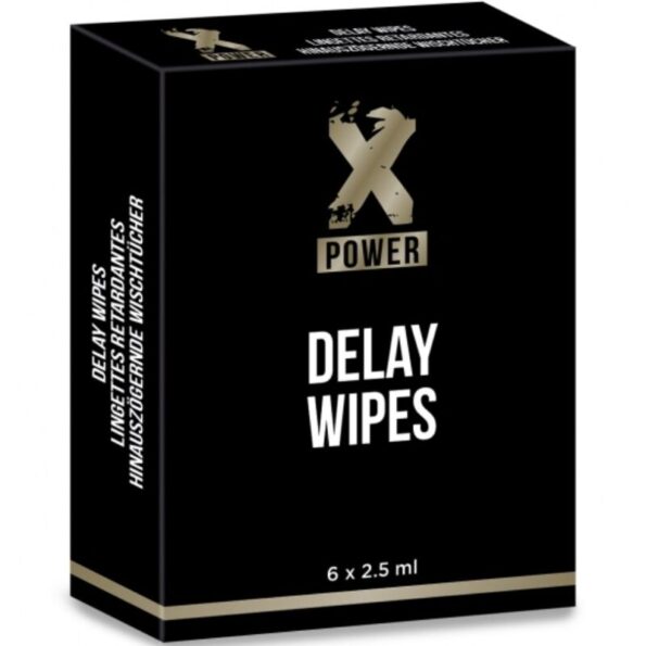 X POWER - LINGETTES DELAY 6 UNITÉS-XPOWER-sextoys-lingerie-bdsm-hygiène-sexshop