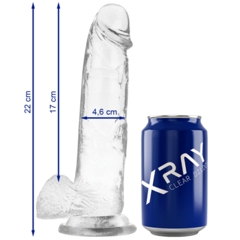 X RAY - BITE TRANSPARENTE AVEC BOULES 22 CM -O- 4.6 CM-X RAY-sextoys-lingerie-bdsm-hygiène-sexshop