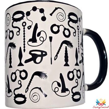 DIABLO PICANTE - TASSE BONDAGE BLANCHE AVEC ANSE NOIRE 370 ML-DIABLO PICANTE-sextoys-lingerie-bdsm-hygiène-sexshop